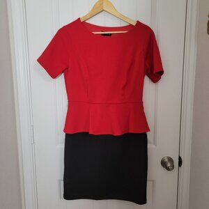 Red and Black Business Dress
